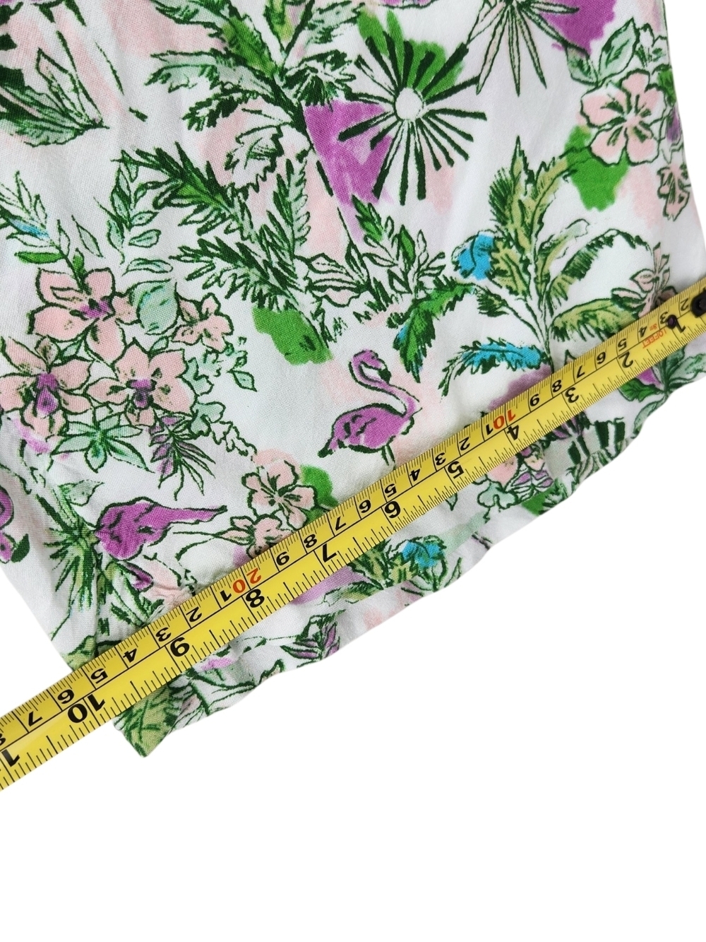 Stella Parker Tropical Flamingo Floral Wide-Leg Flowy Crop Pants Small Resort - Picture 14 of 16